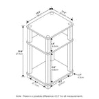 Furinno 1PZ Tavolino a 3 Livelli Stile Industriale, Comodino/Tavolino Laterale per Divano con Scaffale Aperto per Soggiorno, Ufficio, Studio e Camera da Letto, Pino Ambra/Nero