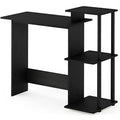Furinno Modern Computer Desk Home Office Writing Study Laptop Table Workstation with CPU Stand & Open Storage Bookshelf,Americano/Black