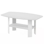 Furinno 35.5 Tavolino Industriale dal Design Semplice 2-Tier Rettangolare per Soggiorno, Bianco