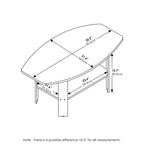 Furinno 35.5 Tavolino Industriale dal Design Semplice 2-Tier Rettangolare per Soggiorno, Bianco