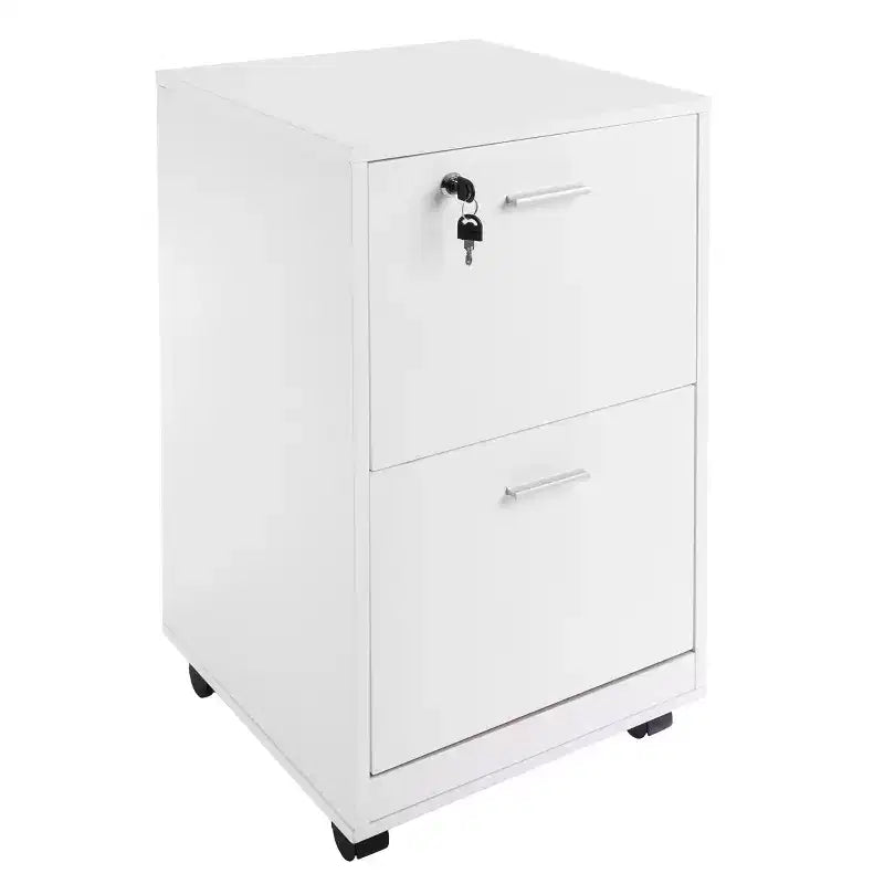 Mobiletto schedario Lavish Home a 2 cassetti con serratura e ruote