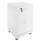 Mobiletto schedario Lavish Home a 2 cassetti con serratura e ruote