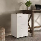 Mobiletto schedario Lavish Home a 2 cassetti con serratura e ruote