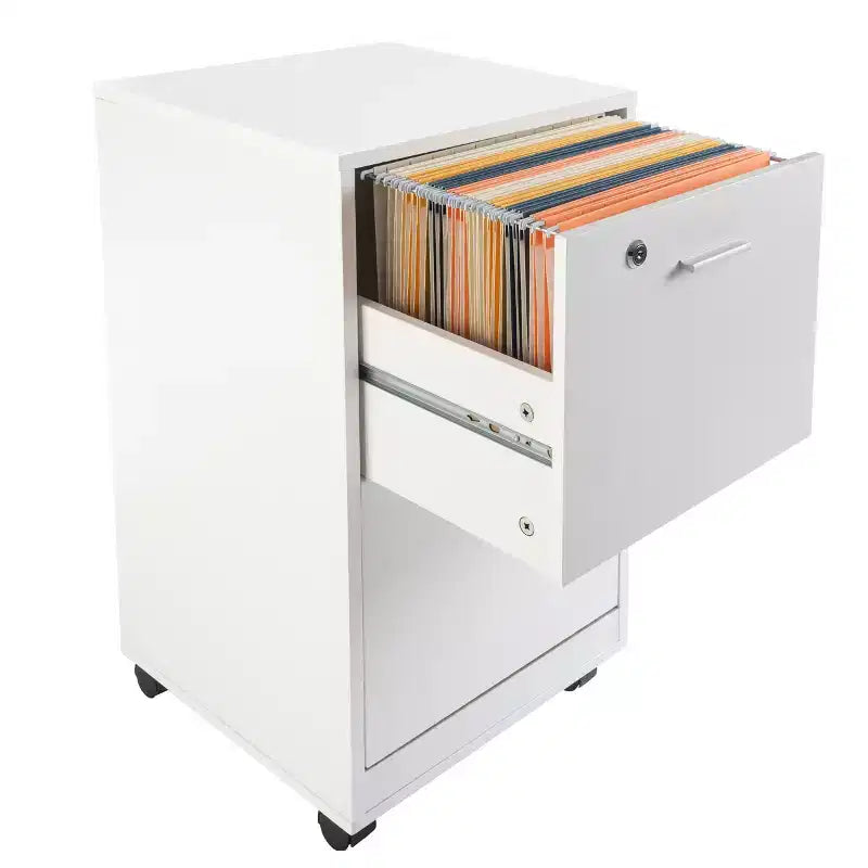 Mobiletto schedario Lavish Home a 2 cassetti con serratura e ruote