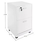 Mobiletto schedario Lavish Home a 2 cassetti con serratura e ruote