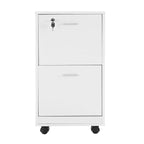 Mobiletto schedario Lavish Home a 2 cassetti con serratura e ruote