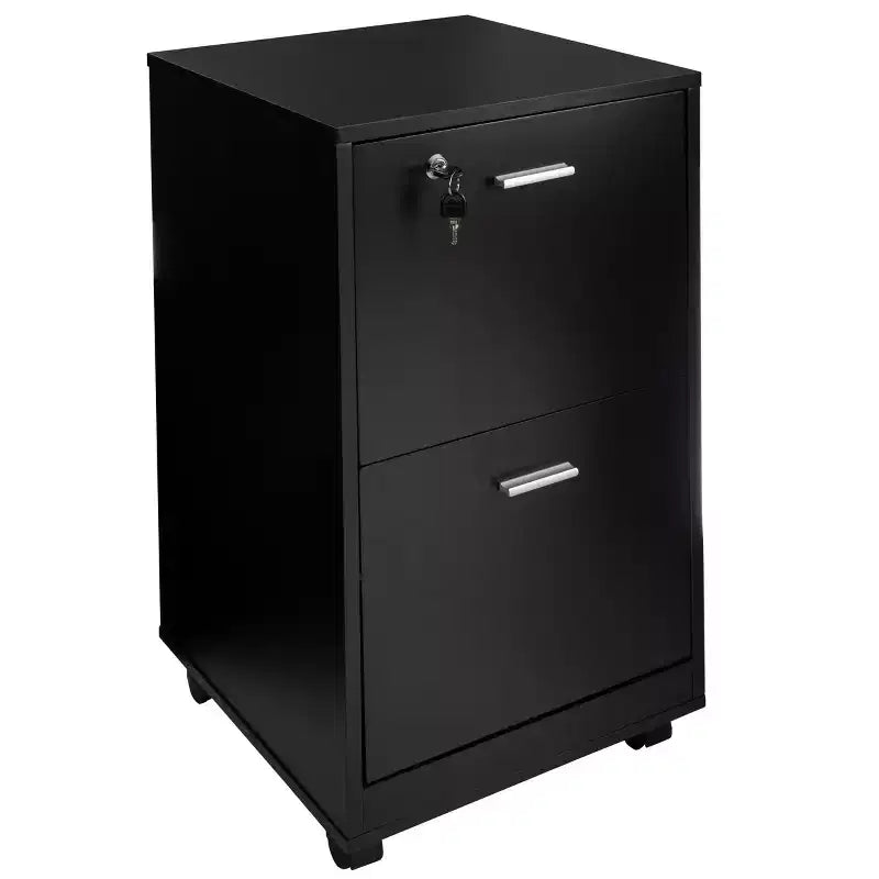 Mobiletto schedario Lavish Home a 2 cassetti con serratura e ruote