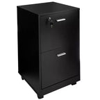 Mobiletto schedario Lavish Home a 2 cassetti con serratura e ruote