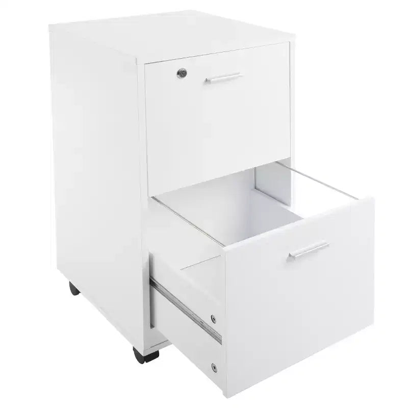 Mobiletto schedario Lavish Home a 2 cassetti con serratura e ruote