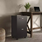 Mobiletto schedario Lavish Home a 2 cassetti con serratura e ruote
