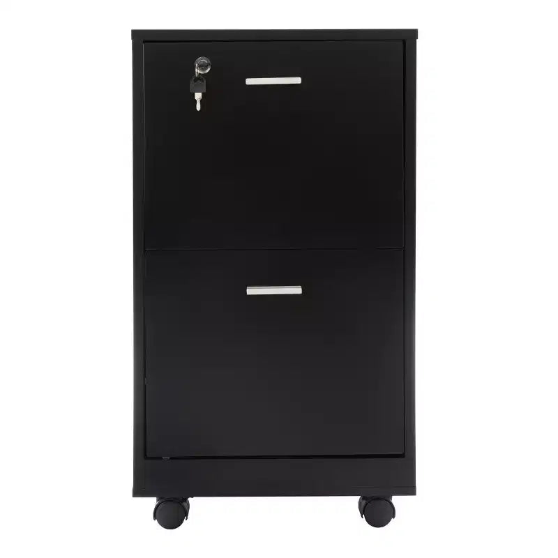 Mobiletto schedario Lavish Home a 2 cassetti con serratura e ruote