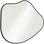 Noble Park Cavandish Specchio da Parete con Bordo Arrotondato, Vano Moderno, Vetro Smussato, Cornice in Legno Nero Opaco, Larghezza 71 cm, per Bagno
