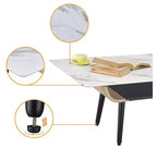 HOMLUX Tavolino da Caffè Rettangolare Moderno per Divano, Tavolino d'Appoggio con Piano in Finto Marmo e Vano Portaoggetti Aperto