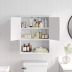 Flash Furniture Mobiletto da Bagno a Parete Dune con Chiusura Magnetica, Ripiano Regolabile e Ripiano Inferiore Aperto