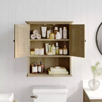 Flash Furniture Mobiletto da Bagno a Parete Dune con Chiusura Magnetica, Ripiano Regolabile e Ripiano Inferiore Aperto