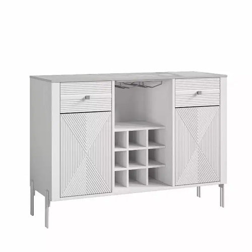 42" Wine Cabinet with Textured Patterns and Marbling Pattern Countertop - Festivo