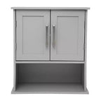 Pensile da bagno Merrick Lane con ripiano regolabile, ripiano inferiore aperto e ante con chiusura magnetica