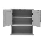 Pensile da bagno Merrick Lane con ripiano regolabile, ripiano inferiore aperto e ante con chiusura magnetica
