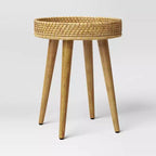 Round Natural Woven Accent Table - Threshold