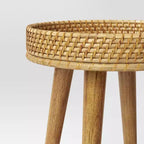 Tavolino d'appoggio rotondo in fibre naturali - Threshold