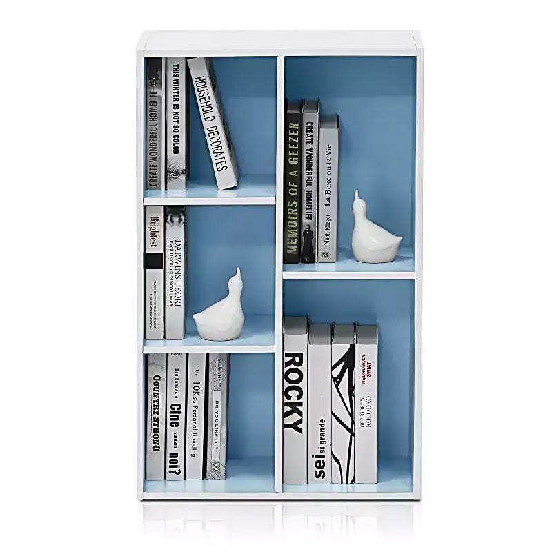 Libreria Furinno a 5 cubi reversibili con scomparti aperti, mobile organizer multiuso