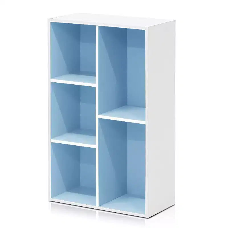 Libreria Furinno a 5 cubi reversibili con scomparti aperti, mobile organizer multiuso