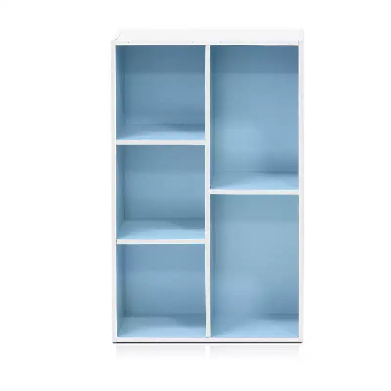 Libreria Furinno a 5 cubi reversibili con scomparti aperti, mobile organizer multiuso