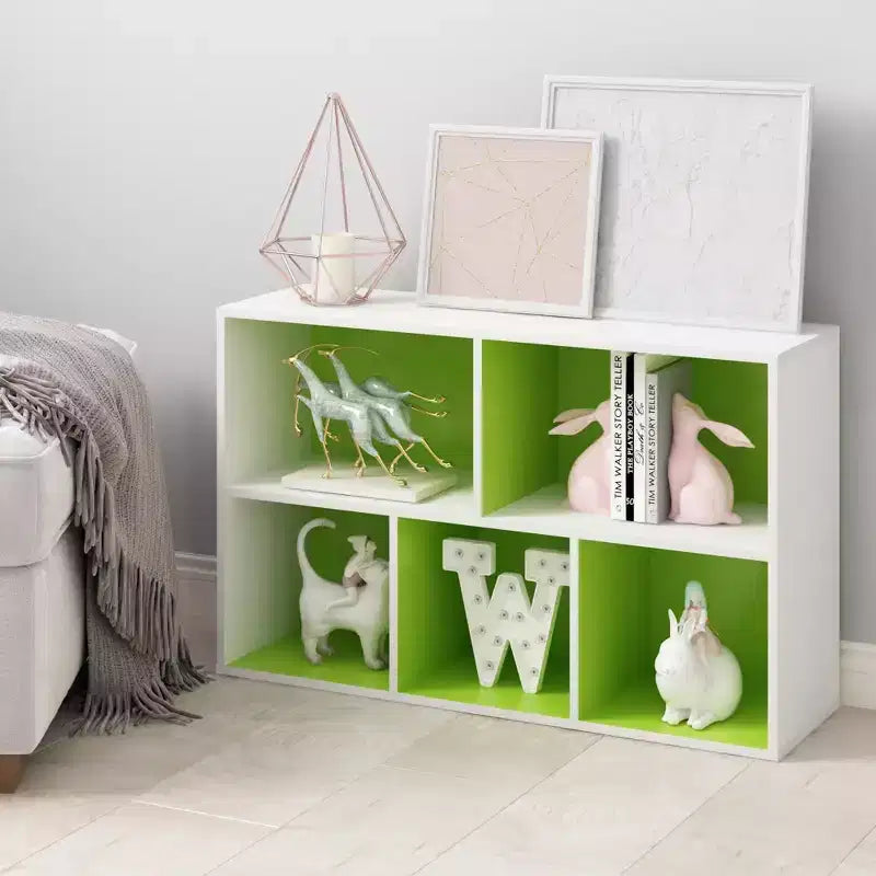 Libreria Furinno a 5 cubi reversibili con scomparti aperti, mobile organizer multiuso