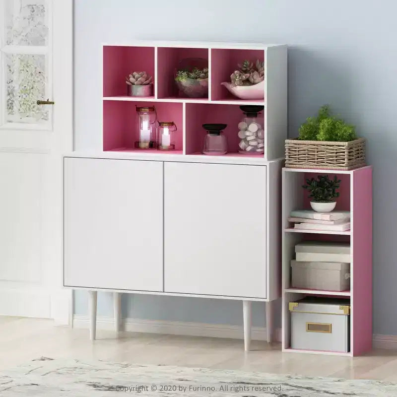 Libreria Furinno a 5 cubi reversibili con scomparti aperti, mobile organizer multiuso
