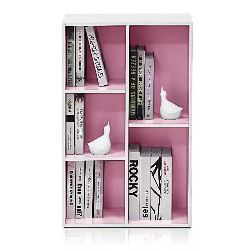 Libreria Furinno a 5 cubi reversibili con scomparti aperti, mobile organizer multiuso