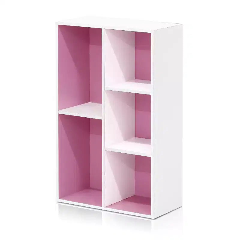 Libreria Furinno a 5 cubi reversibili con scomparti aperti, mobile organizer multiuso