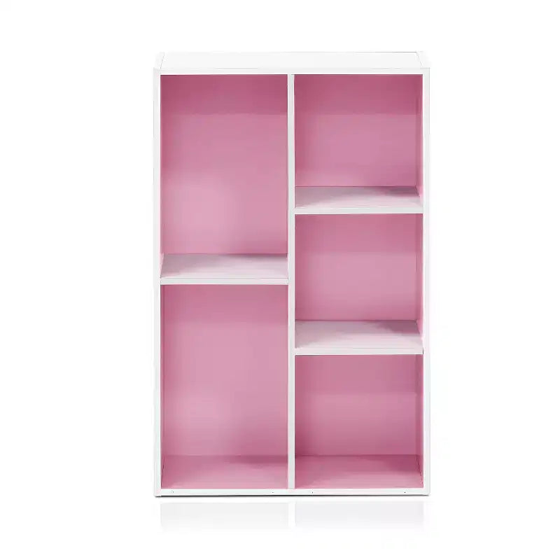 Libreria Furinno a 5 cubi reversibili con scomparti aperti, mobile organizer multiuso
