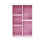 Libreria Furinno a 5 cubi reversibili con scomparti aperti, mobile organizer multiuso