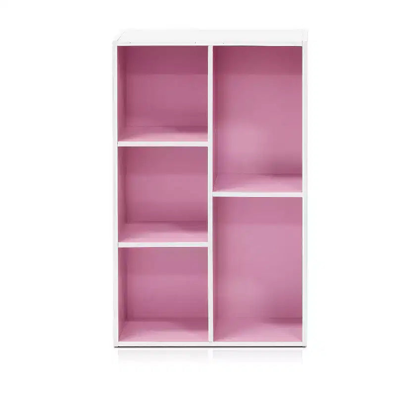 Libreria Furinno a 5 cubi reversibili con scomparti aperti, mobile organizer multiuso