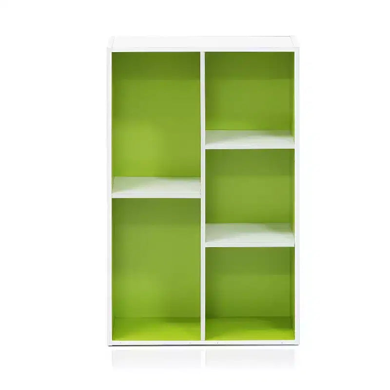 Libreria Furinno a 5 cubi reversibili con scomparti aperti, mobile organizer multiuso