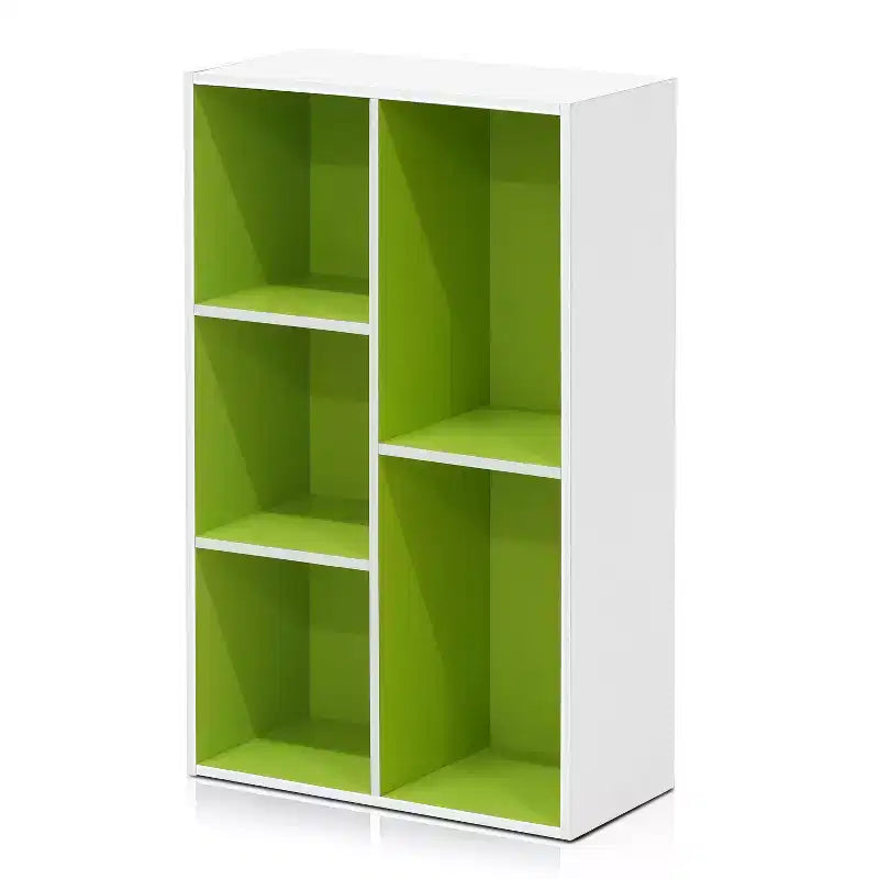 Libreria Furinno a 5 cubi reversibili con scomparti aperti, mobile organizer multiuso