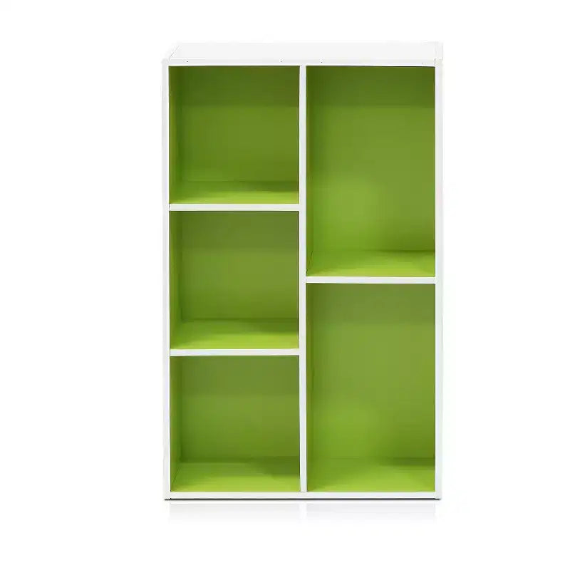 Libreria Furinno a 5 cubi reversibili con scomparti aperti, mobile organizer multiuso