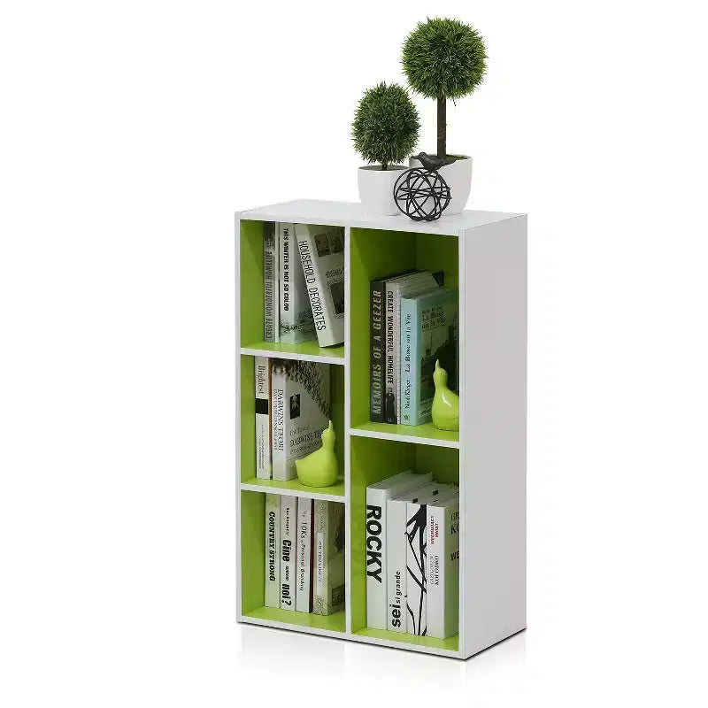 Libreria Furinno a 5 cubi reversibili con scomparti aperti, mobile organizer multiuso