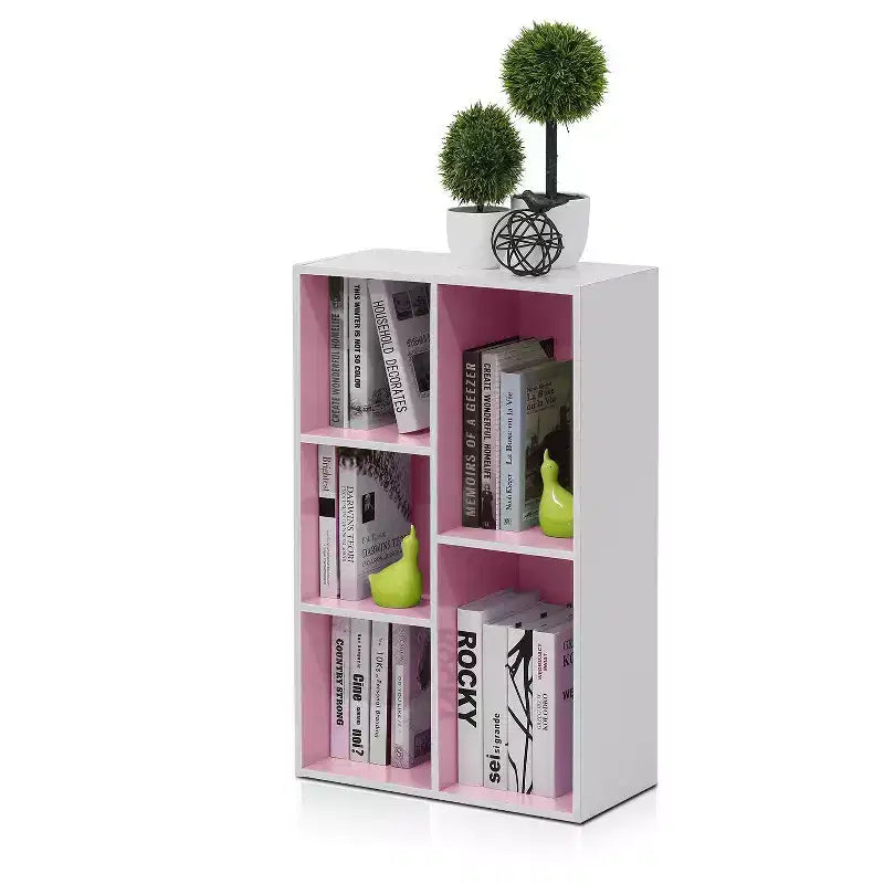 Libreria Furinno a 5 cubi reversibili con scomparti aperti, mobile organizer multiuso
