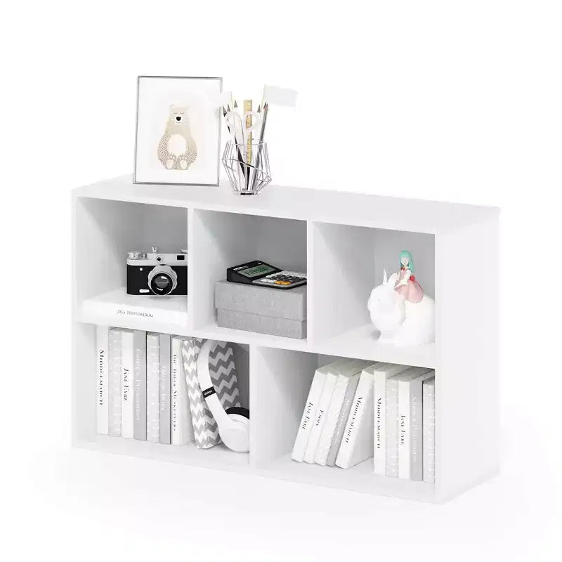Libreria Furinno a 5 cubi reversibili con scomparti aperti, mobile organizer multiuso
