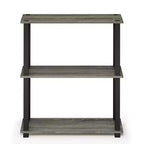 Furinno Scaffale a Scala Compatto Reversibile a 3 Ripiani, Scaffale Espositore Multiuso con Tubo Quadrato