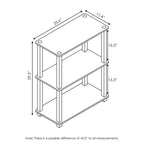 Furinno Scaffale a Scala Compatto Reversibile a 3 Ripiani, Scaffale Espositore Multiuso con Tubo Quadrato