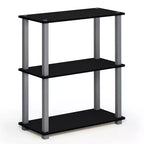 Furinno Reversible 3-Tier Compact Ladder Bookshelf Multipurpose Shelf Display Rack with Square Tube