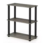 Furinno Scaffale a Scala Compatto Reversibile a 3 Ripiani, Scaffale Espositore Multiuso con Tubo Quadrato