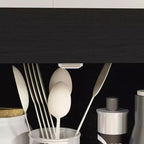 HOMCOM Dispensa da Cucina Tradizionale Autoportante 72" con 2 Armadietti, Cassetto e Ripiani Regolabili, Venatura del Legno Nera