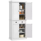 HOMCOM Dispensa da Cucina Tradizionale Autoportante 72" con 2 Armadietti, Cassetto e Ripiani Regolabili, Venatura del Legno Nera