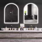 Specchio da parete a LED Dovelina con specchio da bagno a forma di arco moderno anti-appannamento
