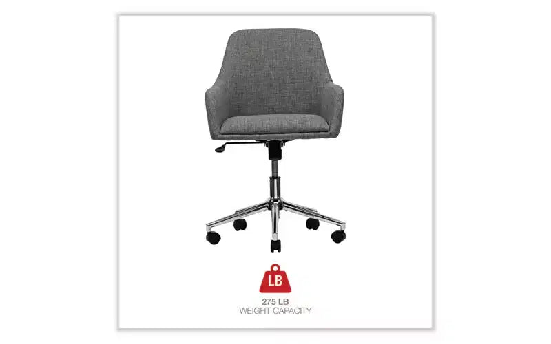 Sedia da ufficio Alera Mid-Century, supporta fino a 125 kg, altezza seduta da 48 a 56,5 cm, seduta grigia, schienale grigio