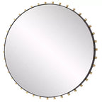 Specchio da parete rotondo Uttermost Cosmopolitan nero opaco e ottone 37 1/2