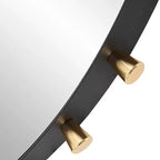 Specchio da parete rotondo Uttermost Cosmopolitan nero opaco e ottone 37 1/2